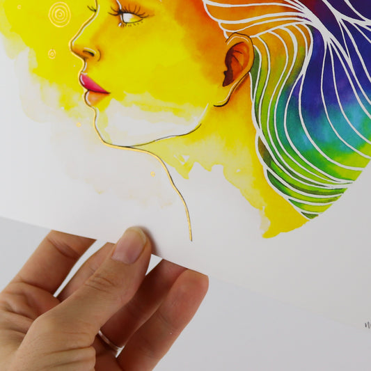 First Edition Print: "Rainbow Woman" Hand Embellished