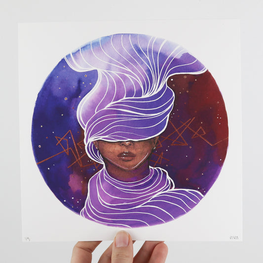 First Edition Print: "Wrapped in Space I" Hand Embellished